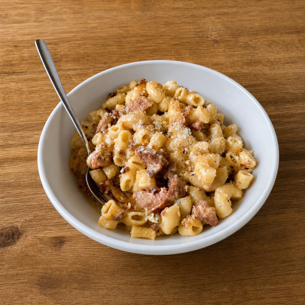 Three Hog Mac & Cheese.